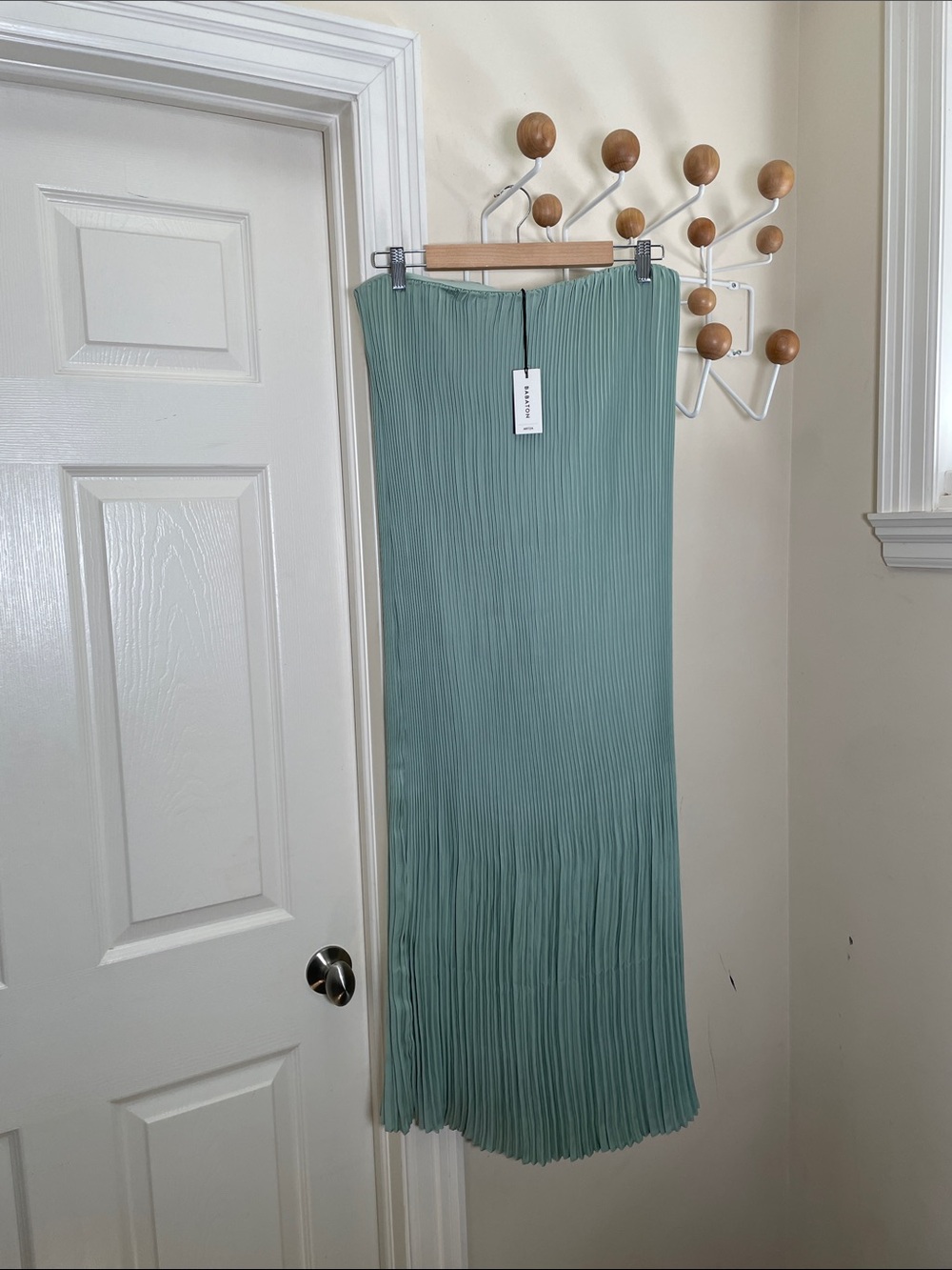 Aritzia Babaton - NWT Pleated Offer Satin Dress Sage Green L